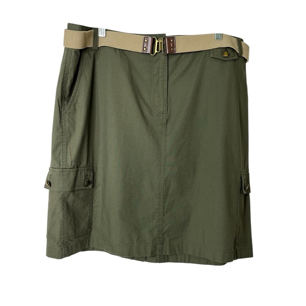 Covington Olive Green Above Knee Cargo Pocket Skirt With Slit Women's‎ 16